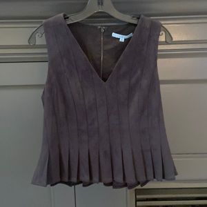 NWOT Faux suede dark navy blue peplum.